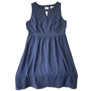 Fervour Women Midi Dress Size M/L Navy Fit & Flare Button Sleeveless Lined